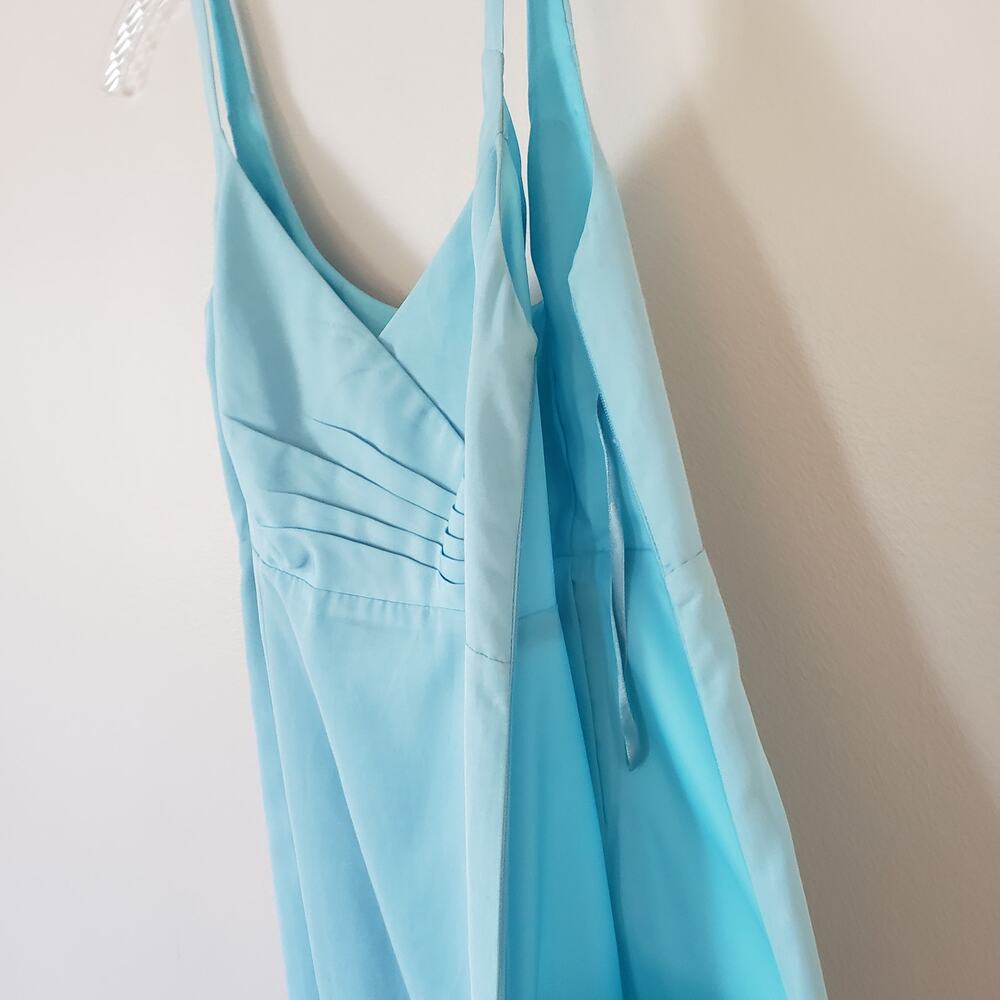 Glint Cotton & Silk Tank Dress Simple Cocktail Baby Blue Size 10 - Picture 4 of 8